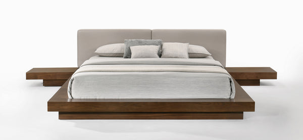 VIG Furniture Modrest Tokyo - Eastern King Contemporary Walnut and Grey Platform Bed  VGMABR-90-WAL-GRAY-EK