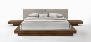 VIG Furniture Modrest Tokyo - Queen Contemporary Walnut and Grey Platform Bed  VGMABR-90-WAL-GRAY-Q
