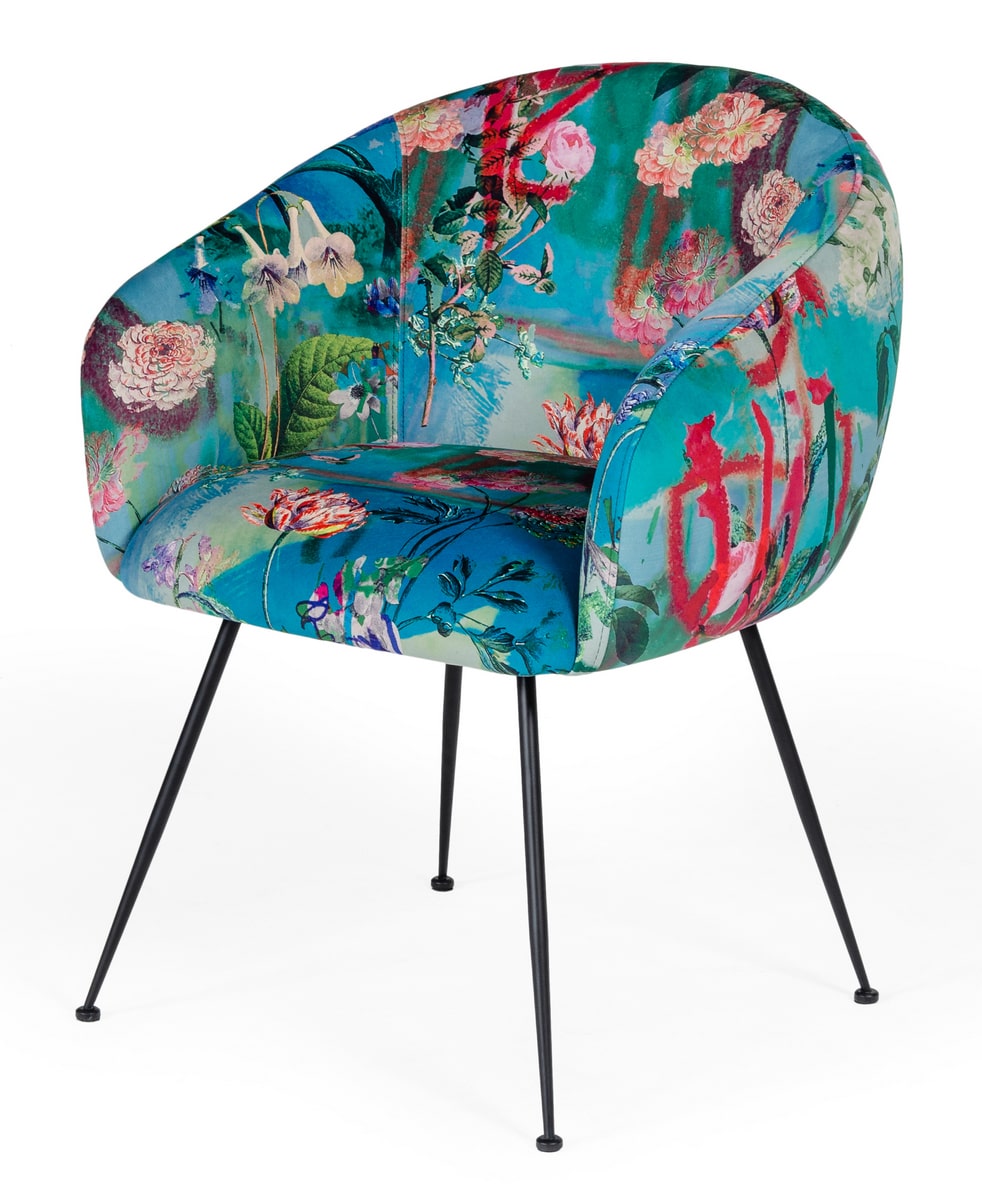 VIG Furniture Modrest Roxann - Contemporary Floral Velvet Dining Chair VGEUMC-9292CH-A