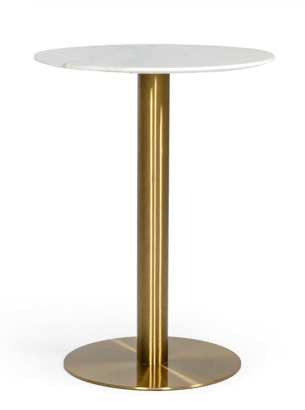VIG Furniture Modrest Fairway - Glam White Marble and Brushed Gold Bar Table VGEUMC-6931BT