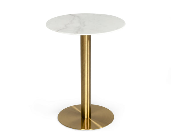 VIG Furniture Modrest Fairway - Glam White Marble and Brushed Gold Bar Table VGEUMC-6931BT