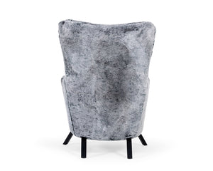 VIG Furniture Modrest Findon - Glam Grey Faux Fur Accent Chair VGEUMC-9359CH