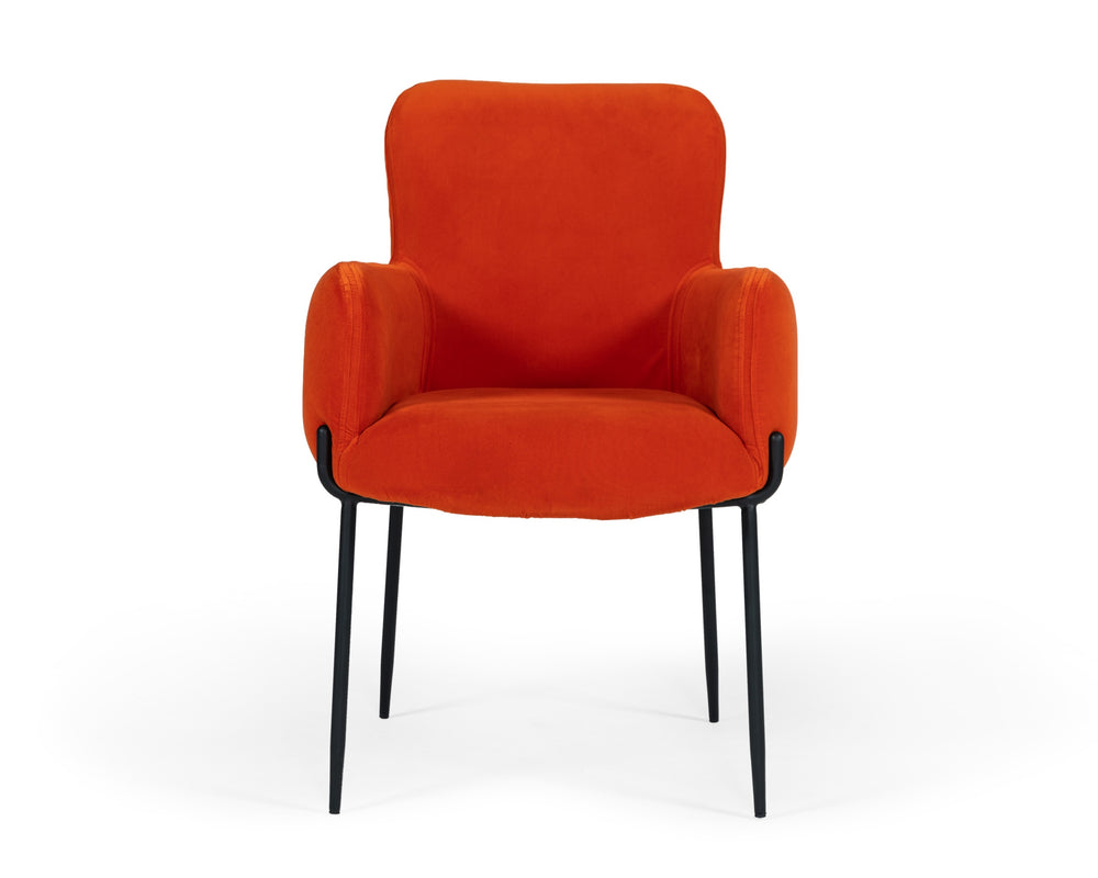 VIG Furniture Modrest Frisco - Mid-Century Orange Velvet dining Chair VGEUMC-9577CH-A