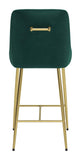 Zuo Modern Madelaine 100% Polyester, Plywood, Steel Modern Commercial Grade Counter Stool Green, Gold 100% Polyester, Plywood, Steel