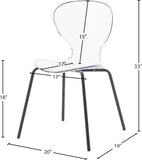 Clarion Lucite Polycarbonate / Metal Contemporary Matte Black Dining Chair - 19.5" W x 19" D x 32.5" H