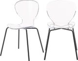 Clarion Lucite Polycarbonate / Metal Contemporary Matte Black Dining Chair - 19.5" W x 19" D x 32.5" H