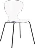 Clarion Lucite Polycarbonate / Metal Contemporary Matte Black Dining Chair - 19.5" W x 19" D x 32.5" H