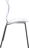 Clarion Lucite Polycarbonate / Metal Contemporary Matte Black Dining Chair - 19.5" W x 19" D x 32.5" H