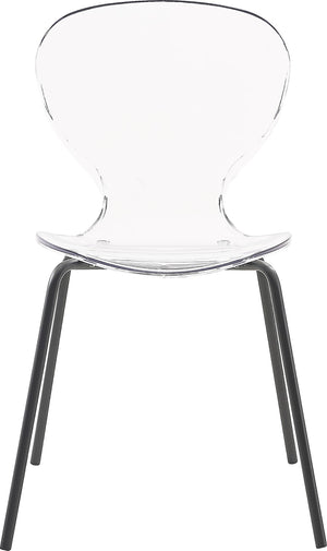 Clarion Lucite Polycarbonate / Metal Contemporary Matte Black Dining Chair - 19.5" W x 19" D x 32.5" H