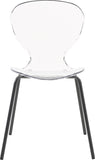 Clarion Lucite Polycarbonate / Metal Contemporary Matte Black Dining Chair - 19.5" W x 19" D x 32.5" H