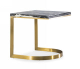 VIG Furniture Modrest Greely - Glam Black and Gold Marble End Table VGODLZ-178E