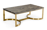 Modrest Greely - Glam Black and Gold Marble Coffee Table