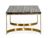 VIG Furniture Modrest Greely - Glam Black and Gold Marble Coffee Table VGODLZ-178C