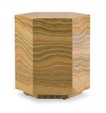 Modrest Lacuna - Glam Amber and Gold Marble End Table