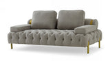 VIG Furniture Divani Casa Ladera - Glam Grey and Gold Fabric Loveseat VGODZW-9106-LVST