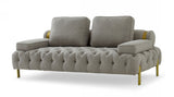 Divani Casa Ladera - Glam Grey and Gold Fabric Loveseat