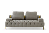 VIG Furniture Divani Casa Ladera - Glam Grey and Gold Fabric Loveseat VGODZW-9106-LVST