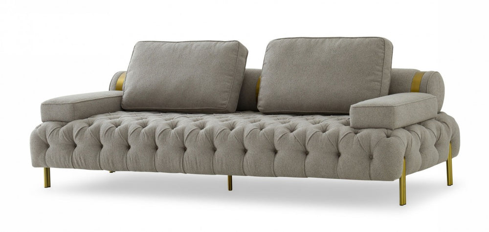 VIG Furniture Divani Casa Ladera - Glam Grey and Gold Fabric Sofa VGODZW-9106 VGODZW-9106