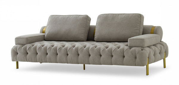 VIG Furniture Divani Casa Ladera - Glam Grey and Gold Fabric Sofa VGODZW-9106 VGODZW-9106