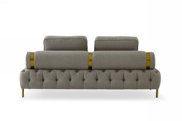 VIG Furniture Divani Casa Ladera - Glam Grey and Gold Fabric Sofa VGODZW-9106 VGODZW-9106