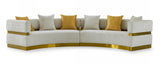VIG Furniture Divani Casa Kiva - Glam Beige and Gold Fabric Sectional Sofa VGODZW-9114