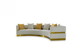 VIG Furniture Divani Casa Kiva - Glam Beige and Gold Fabric Sectional Sofa VGODZW-9114
