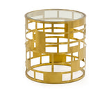 VIG Furniture Modrest Kudo - Glam Clear Glass and Gold Glass End Table VGODLZ-219E