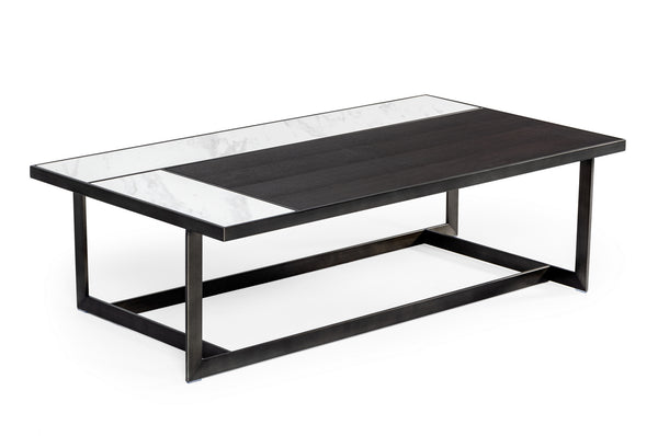 VIG Furniture Modrest Fargo - Modern Ceramic & Grey Walnut Coffee Table VGHB320X