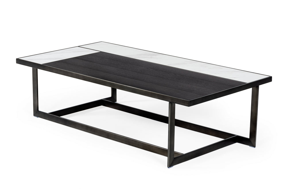 VIG Furniture Modrest Fargo - Modern Ceramic & Grey Walnut Coffee Table VGHB320X