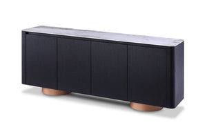 VIG Furniture Modrest Peak - Modern White Ceramic/Black Oak/Rosegold Buffet  VGHB350M