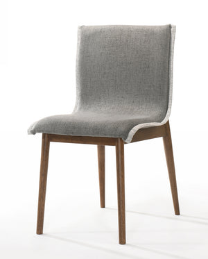 VIG Furniture Modrest Ackley - Modern Walnut and Grey Fabric Dining Chair- Set of 2 VGMAMI-964