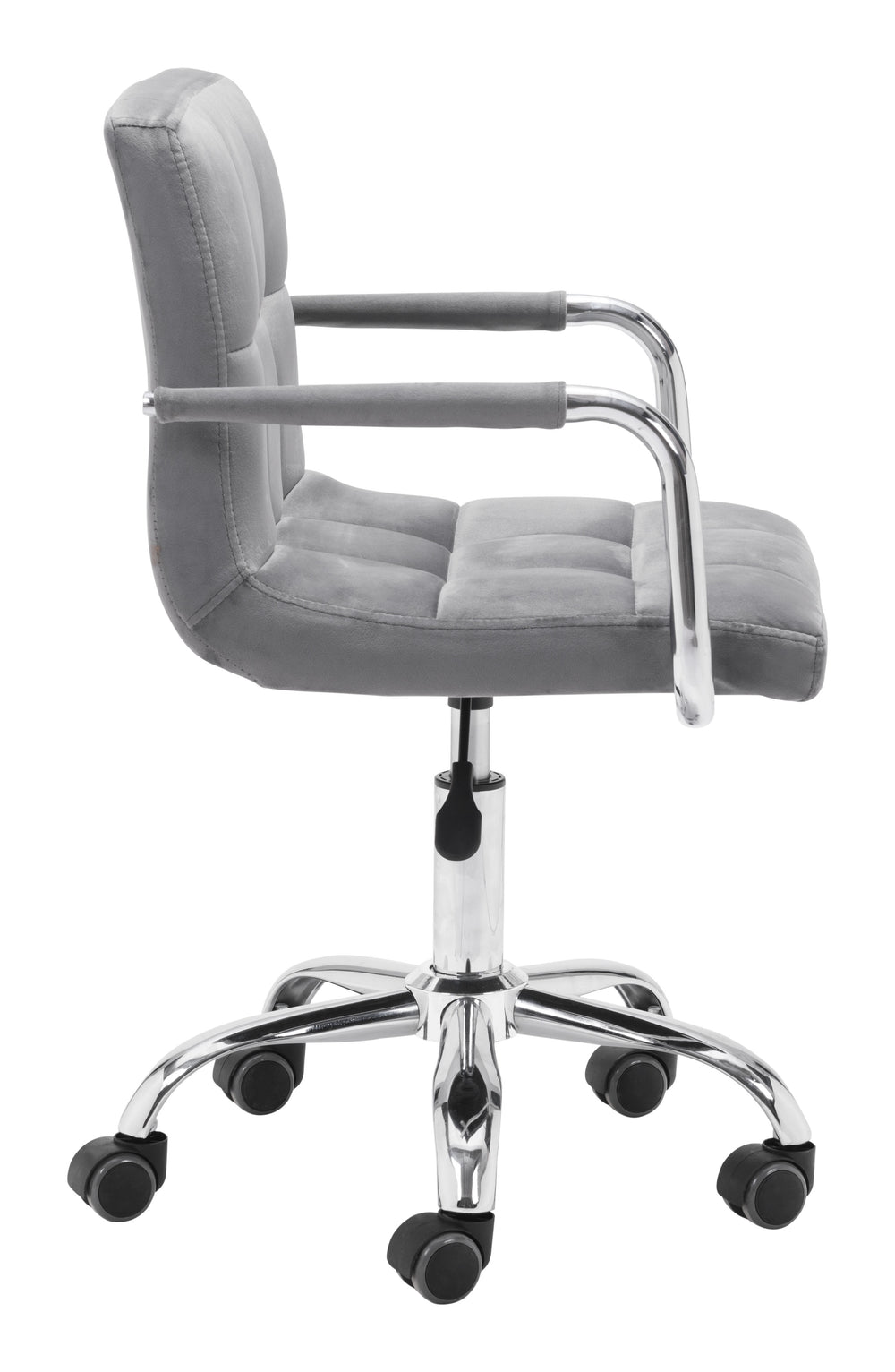 Zuo Modern Kerry 100% Polyester, Plywood, Steel Modern Office Chair Gray, Chrome 100% Polyester, Plywood, Steel