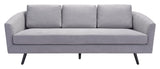 Zuo Modern Divinity 100% Polyester, Plywood, Rubberwood Modern Commercial Grade Sofa Gray, Black 100% Polyester, Plywood, Rubberwood