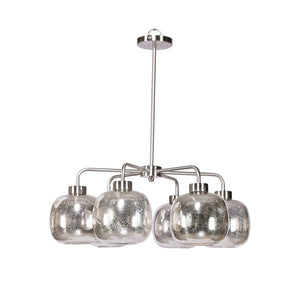 Sagebrook Home Contemporary Glass Chandelier5 Lights 50792-02 Silver Steel