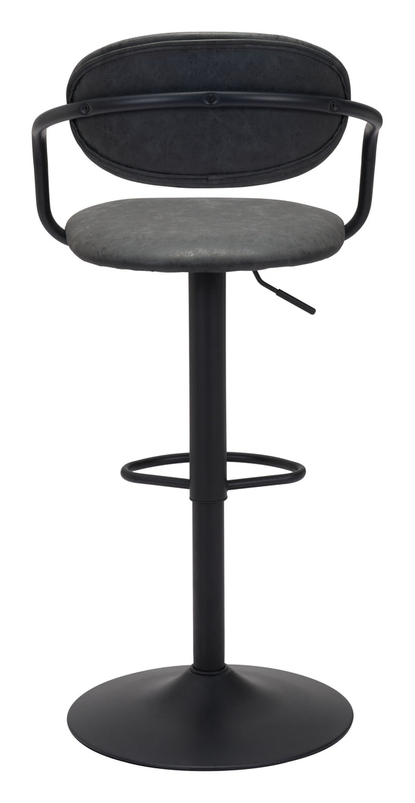 Zuo Modern Kirby 100% Polyurethane, Plywood, Steel Modern Commercial Grade Barstool Vintage Black, Black 100% Polyurethane, Plywood, Steel