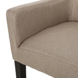 McClure Contemporary Upholstered Armchair, Taupe and Espresso Noble House