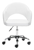 Zuo Modern Planner 100% Polyurethane, Plywood, Steel Modern Commercial Grade Office Chair White, Chrome 100% Polyurethane, Plywood, Steel