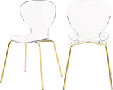 Clarion Lucite Polycarbonate / Metal Contemporary Gold Metal Dining Chair - 19.5" W x 19" D x 32.5" H