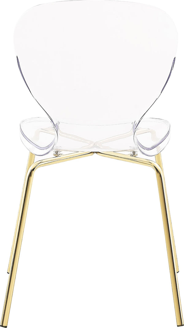Clarion Lucite Polycarbonate / Metal Contemporary Gold Metal Dining Chair - 19.5" W x 19" D x 32.5" H