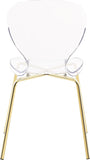 Clarion Lucite Polycarbonate / Metal Contemporary Gold Metal Dining Chair - 19.5" W x 19" D x 32.5" H