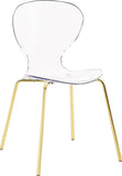 Clarion Lucite Polycarbonate / Metal Contemporary Gold Metal Dining Chair - 19.5" W x 19" D x 32.5" H