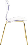 Clarion Lucite Polycarbonate / Metal Contemporary Gold Metal Dining Chair - 19.5" W x 19" D x 32.5" H