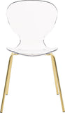 Clarion Lucite Polycarbonate / Metal Contemporary Gold Metal Dining Chair - 19.5" W x 19" D x 32.5" H