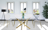 Clarion Lucite Polycarbonate / Metal Contemporary Gold Metal Dining Chair - 19.5" W x 19" D x 32.5" H