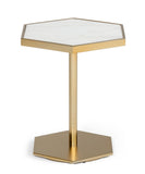 Modrest Drexal - Glam White Marble and Brass End Table