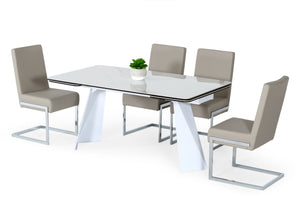 VIG Furniture Modrest Encanto - Modern White Ceramic Dining Table VGNS8762-DT