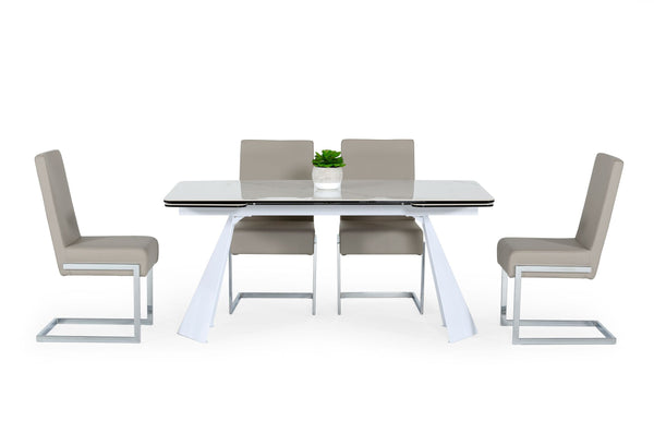 VIG Furniture Modrest Encanto - Modern White Ceramic Dining Table VGNS8762-DT