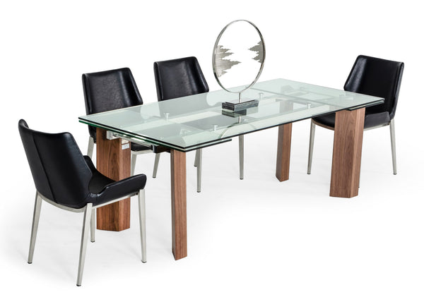 VIG Furniture Modrest Helena -  Modern Extendable Glass Dining Table - Large   VGEWD2048MA