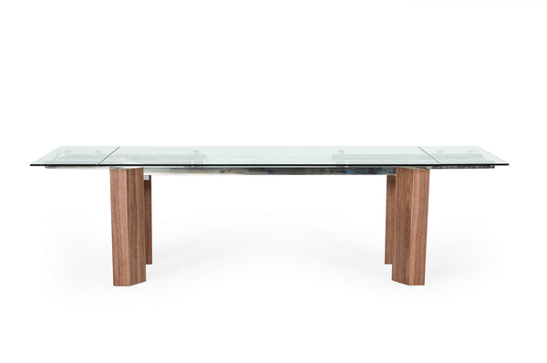 VIG Furniture Modrest Helena -  Modern Extendable Glass Dining Table - Large   VGEWD2048MA