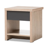 Jamie Modern and Contemporary Two-Tone Oak and Grey Wood 1-Drawer 1-Shelf Nightstand